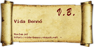 Vida Bennó névjegykártya